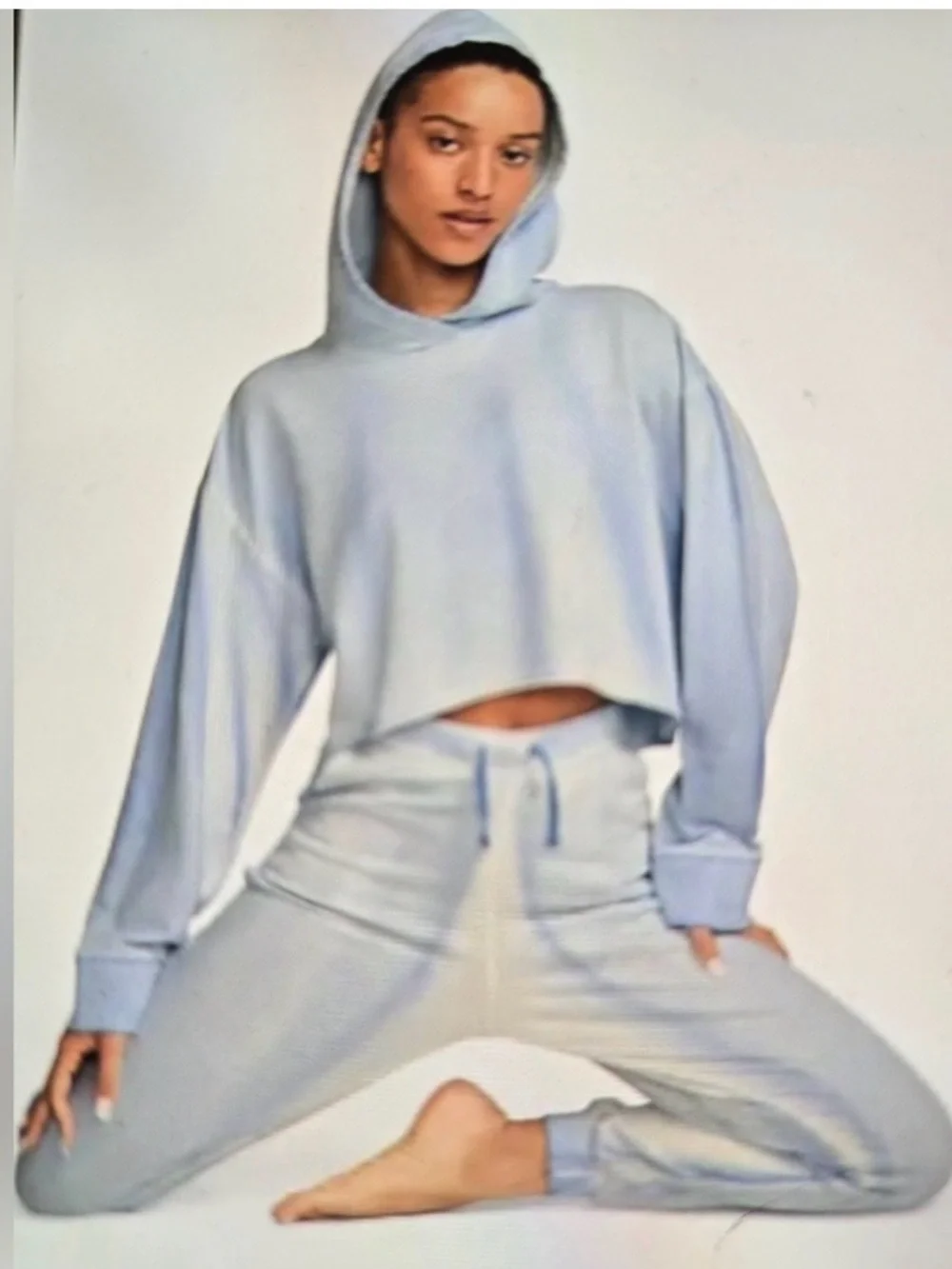 Nike Yoga Luxe Cropped Fleece Hoodie Blue Tie Dye S